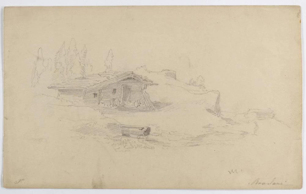 Schizzi con paesaggi e studi di figura 5